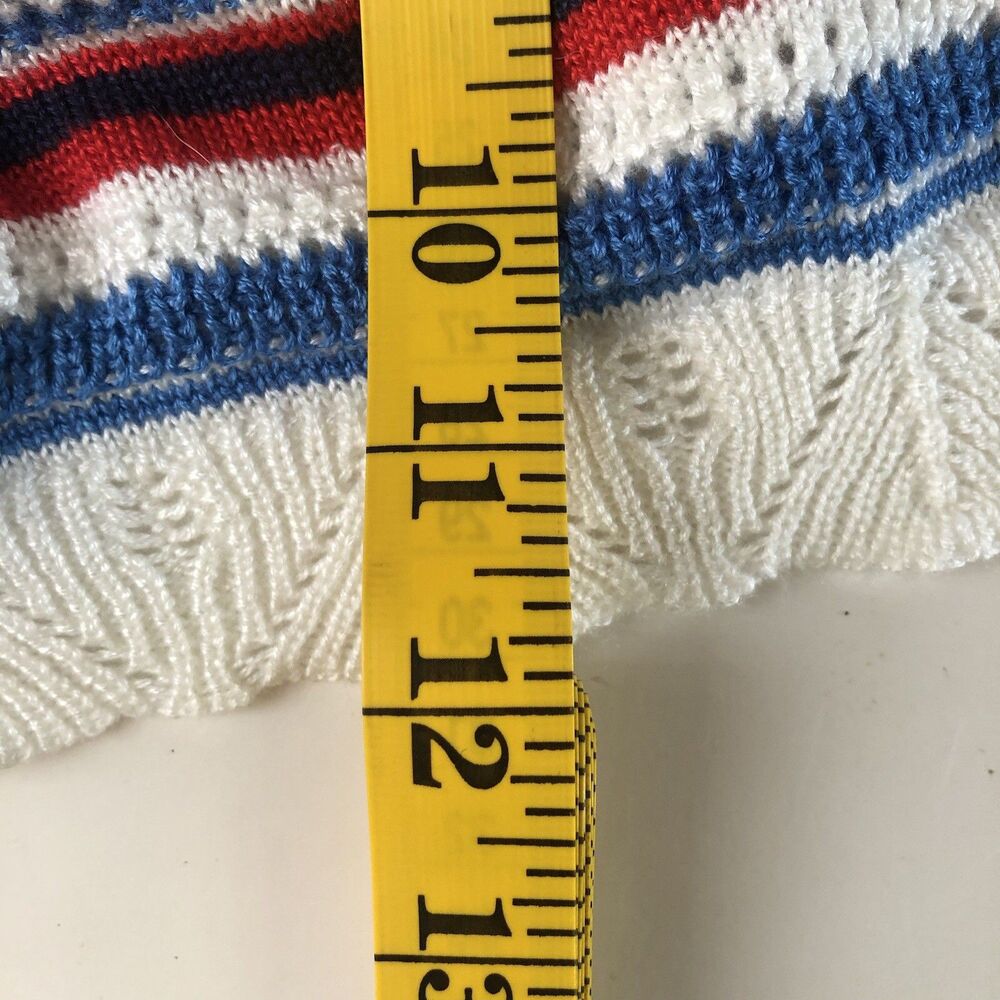 No Boundaries Striped Crochet Halter Crop Top Red White Blue Size Large NWT - Picture 7 of 15
